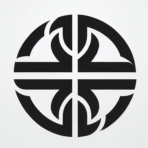 a simple, stylized, black & white strong & modern logo dedicated to strength, gratitude, & discipline